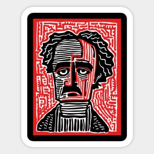 Edgar Allan Poe Portrait | Macabre Writer Graphic Sticker